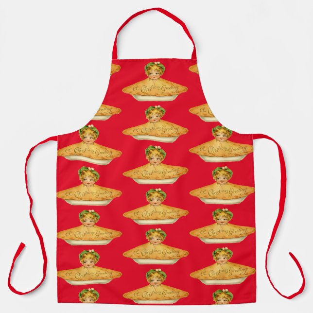 Vintage Christmas Pie Apron (Front)
