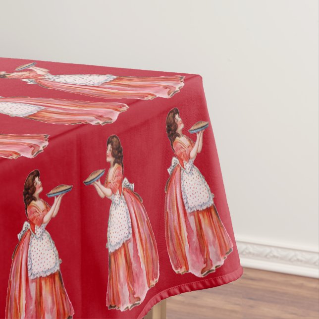 Vintage Christmas Pie Maker Tablecloth (In Situ)
