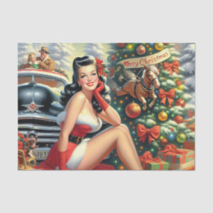 Vintage Christmas Pin up Tissue Paper