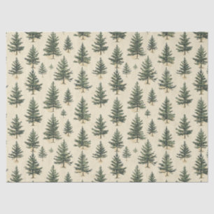 Vintage Christmas Pine Tree Pattern (3) Tissue Paper