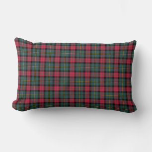 Vintage Christmas Plaid Pattern Lumbar Cushion