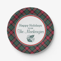 Vintage Christmas Plaid Pattern Personalised