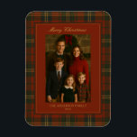 Vintage Christmas Plaid Timeless Elegant Photo Magnet<br><div class="desc">Inspired by the timeless elegance of a Ralph Lauren Christmas, this holiday photo magnet blends rich plaids with an heirloom-style design that feels both elevated and cosy. A deep red and green tartan border frames your family photo, while elegant gold script adds a classic monogram look. Whether you're sending greetings...</div>