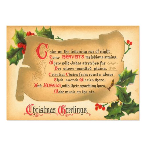 Vintage Christmas Poem Gift Tags Large Business Cards (Pack Of 100 ...