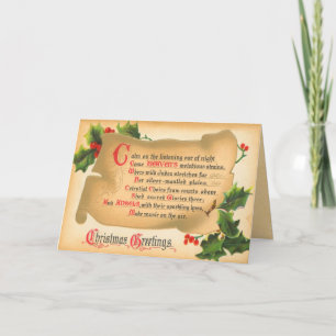 Vintage Christmas Poem Holiday Card
