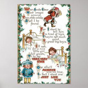Vintage Christmas Poem Poster
