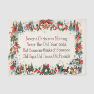 Vintage Christmas poen Holiday party tissue Tissue Paper