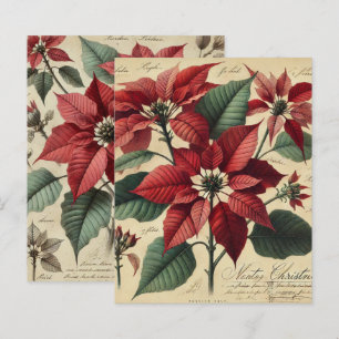 Vintage Christmas Poinsettia Botanical Scrapbook