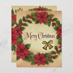 Vintage Christmas Poinsettia Wreath Scrapbook