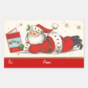 Vintage Christmas Rectangular Sticker