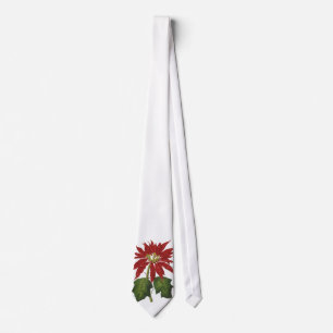 Vintage Christmas, Red Poinsettia Winter Plant Tie