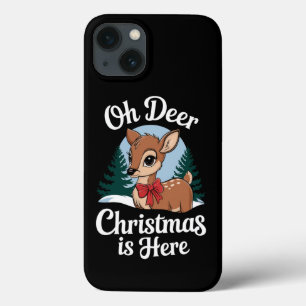 Vintage Christmas Reindeer Oh Deer Christmas Here iPhone 13 Case
