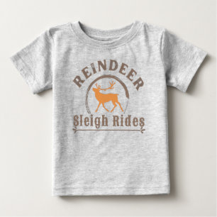 Vintage Christmas Reindeer Sleigh Rides Baby T-Shirt