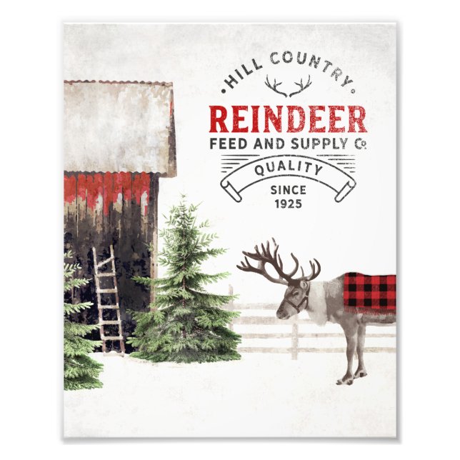 Vintage Christmas Reindeer Wall Art (Front)