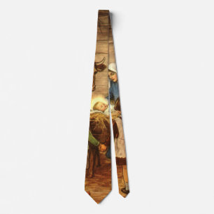 Vintage Christmas, Religious Nativity w Baby Jesus Tie