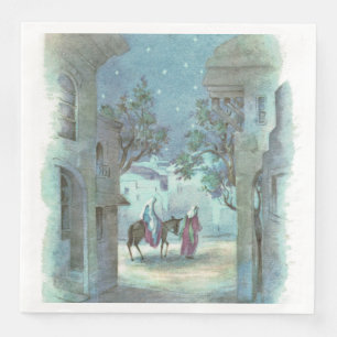 Vintage Christmas Religious scene party Napkin
