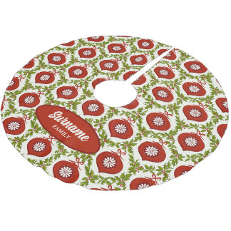 Vintage Christmas - Retro Glass Ball Brushed Polyester Tree Skirt