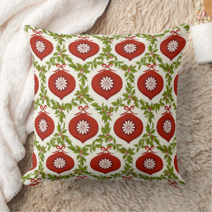 Vintage Christmas - Retro Glass Ball Cushion