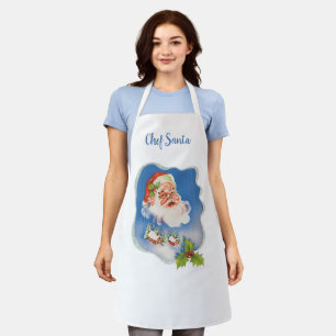 Vintage Christmas, Retro Jolly Santa Claus Apron