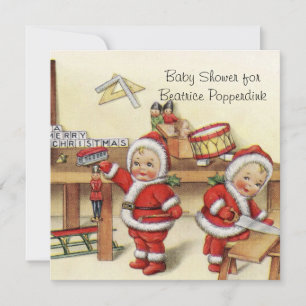 Vintage Christmas Retro Xmas Personalised Invitation