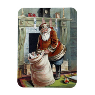 Vintage Christmas, Saint Nicholas by the Fireplace Magnet