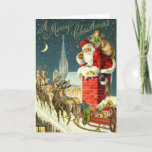 Vintage Christmas Santa Card<br><div class="desc">Let this vintage (antique actually) Santa Christmas card deliver your good wishes to your family and friends at holiday time (see matching vintage Christmas postage stamp here) or letters. This busy Santa was scanned from a 1906 postcard addressed to Richard Clark.</div>