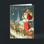Vintage Christmas Santa Card<br><div class="desc">Let this vintage (antique actually) Santa Christmas card deliver your good wishes to your family and friends at holiday time (see matching vintage Christmas postage stamp here) or letters. This busy Santa was scanned from a 1906 postcard addressed to Richard Clark.</div>