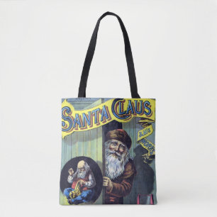 Vintage Christmas, Santa Claus and His Works Book Tote Bag