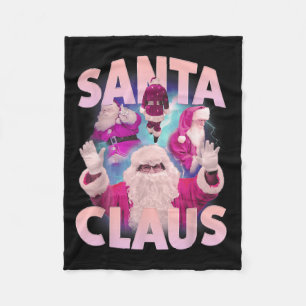 Vintage Christmas Santa Claus Bootleg 90s Hip Hop Fleece Blanket