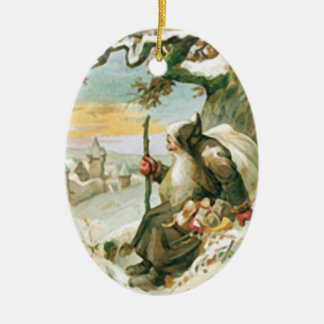 Vintage Christmas Santa Claus Ceramic Tree Decoration