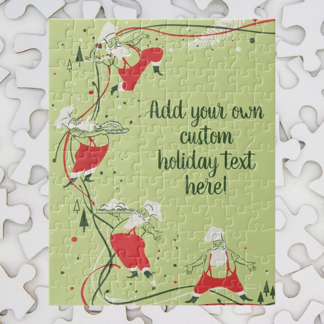 Vintage Christmas, Santa Claus Chef with Dinner Jigsaw Puzzle (Creator Uploaded)