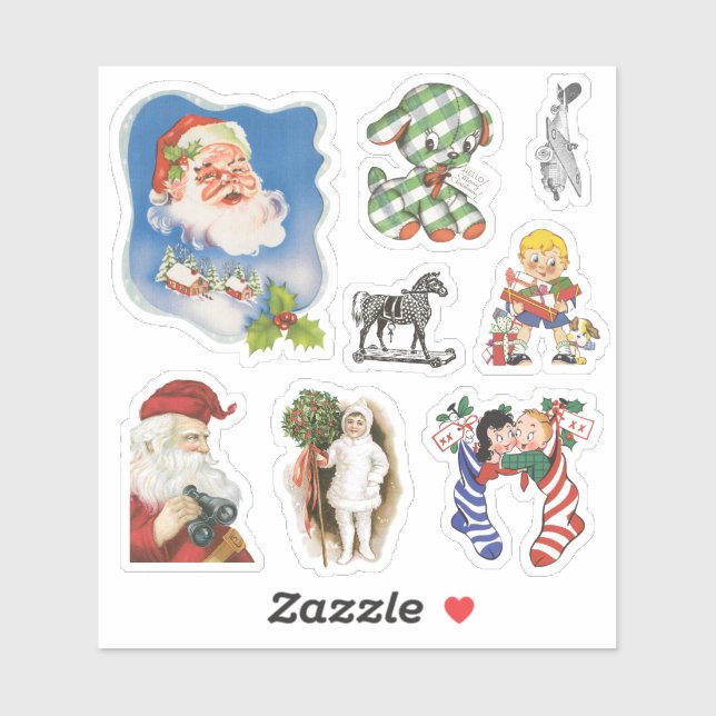 Vintage Christmas, Santa Claus, Children and Toys (Sheet)