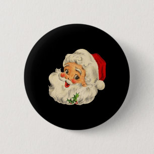 Vintage Christmas Santa Claus Face Fun Old Fashion 6 Cm Round Badge