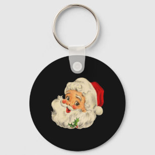 Vintage Christmas Santa Claus Face Fun Old Fashion Key Ring