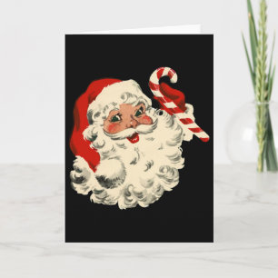 Vintage Christmas Santa Claus Face Funny Old Fashi Card