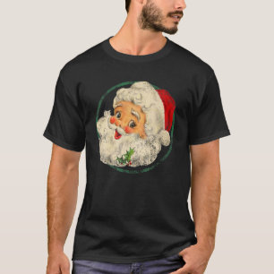 Vintage Christmas Santa Claus Face Old Fashioned T-Shirt