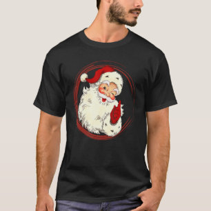 Vintage Christmas Santa Claus Face Old Fashioned V T-Shirt