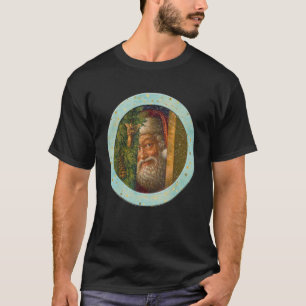 Vintage Christmas Santa Claus Face Old Fashioned V T-Shirt