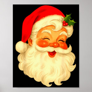Vintage Christmas Santa Claus Face Old Fashioned X Poster