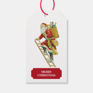 Vintage Christmas Santa Claus & Gifts Gift Tags