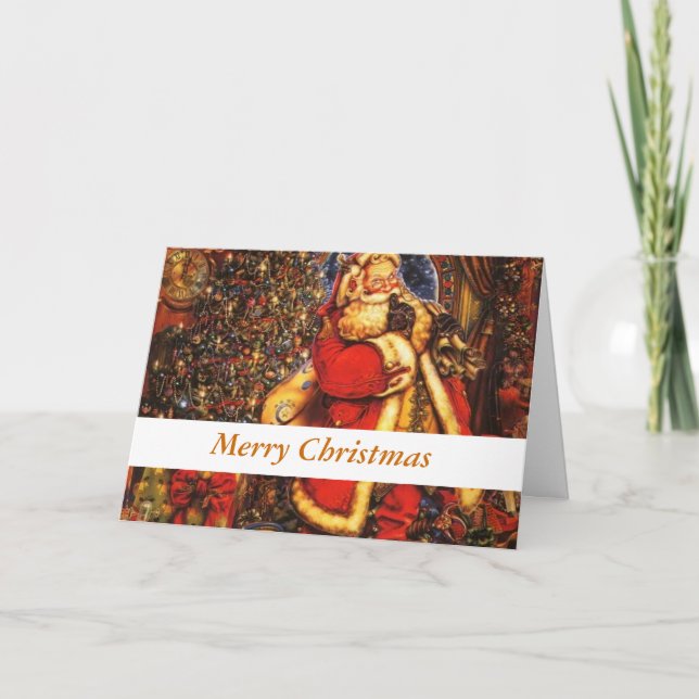 Vintage Christmas Santa Claus happy holiday gift. Card (Front)