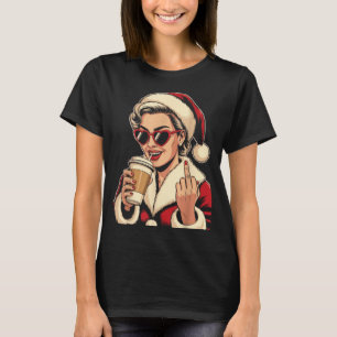 Vintage Christmas Santa Claus Heart Sungles Middle T-Shirt