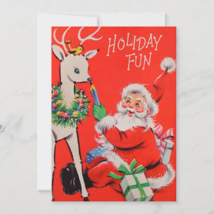 Vintage Christmas Santa Claus Holiday Card