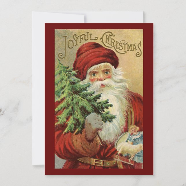 Vintage Christmas Santa Claus Holiday Card (Front)