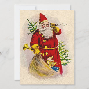 Vintage Christmas Santa Claus Holiday Card