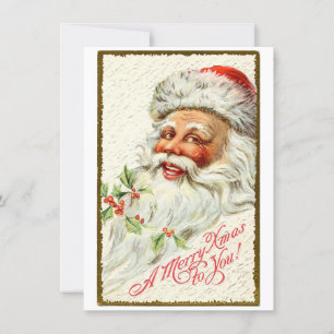 Vintage Christmas Santa Claus Holiday Card