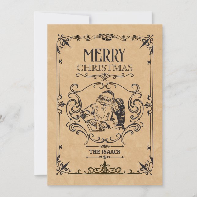 Vintage christmas santa claus  holiday card (Front)