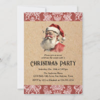 Vintage Christmas Santa Claus Holiday Party