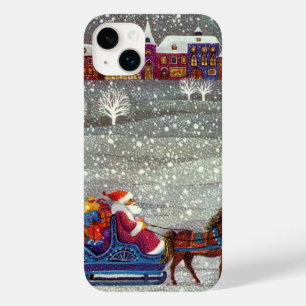 Vintage Christmas, Santa Claus Horse Open Sleigh Case-Mate iPhone 14 Plus Case