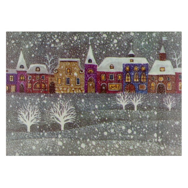 Vintage Christmas, Santa Claus Horse Open Sleigh Cutting Board (Front)